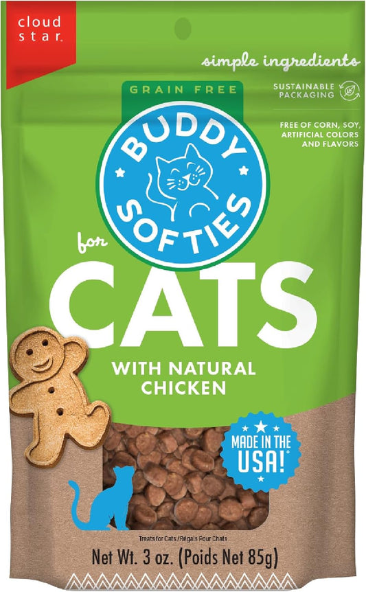 Soft & Chewy Grain Free Cat Treats, Chicken, 3 Oz. Pouch