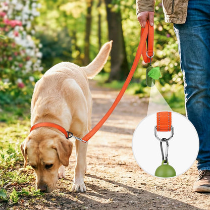 Dog Leash, 5 FT Double-Sided Reflective, Padded Handle Nylon Heavy Duty Leashes for Medium & Large Dogs Walking, Orange